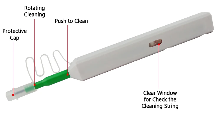 one-click 2.5mm Cleaning Adapter One Click Sc Optical Fiber Cleaner Pen 800+ times lifetime