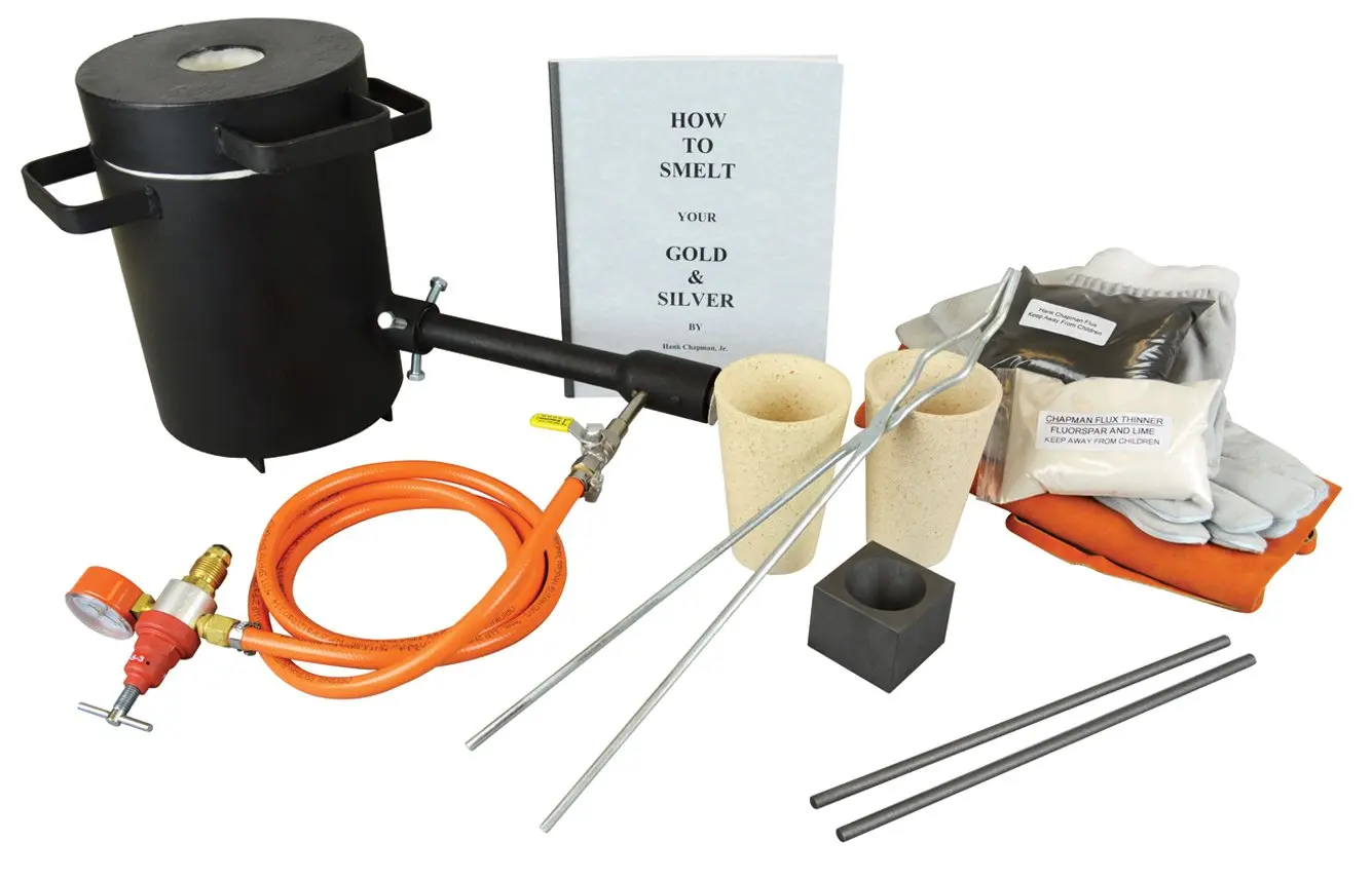 4 Kg Propane Melting Furnace Kit w//No 3-4 Kg Clay Graphite Foundry Crucible w//and 19 Hinge-Style Foundry Crucible Tongs Gold Silver Metal Refining Casting Tool