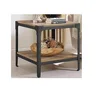 Metal and Wood Angle Iron Rustic End Coffee Table