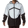 Mens Reflective Zip Jacket 100% Polyester Reflective upper Mesh lined drawstring hood Raglan sleeves with elastic cuffs