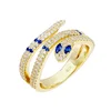 LOZRUNVE Hiphop Zirconia Large Silver 925 Snake Finger Ring Jewelry