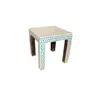 indian Handmade Luxury Bone Inlay Side Stool Blue