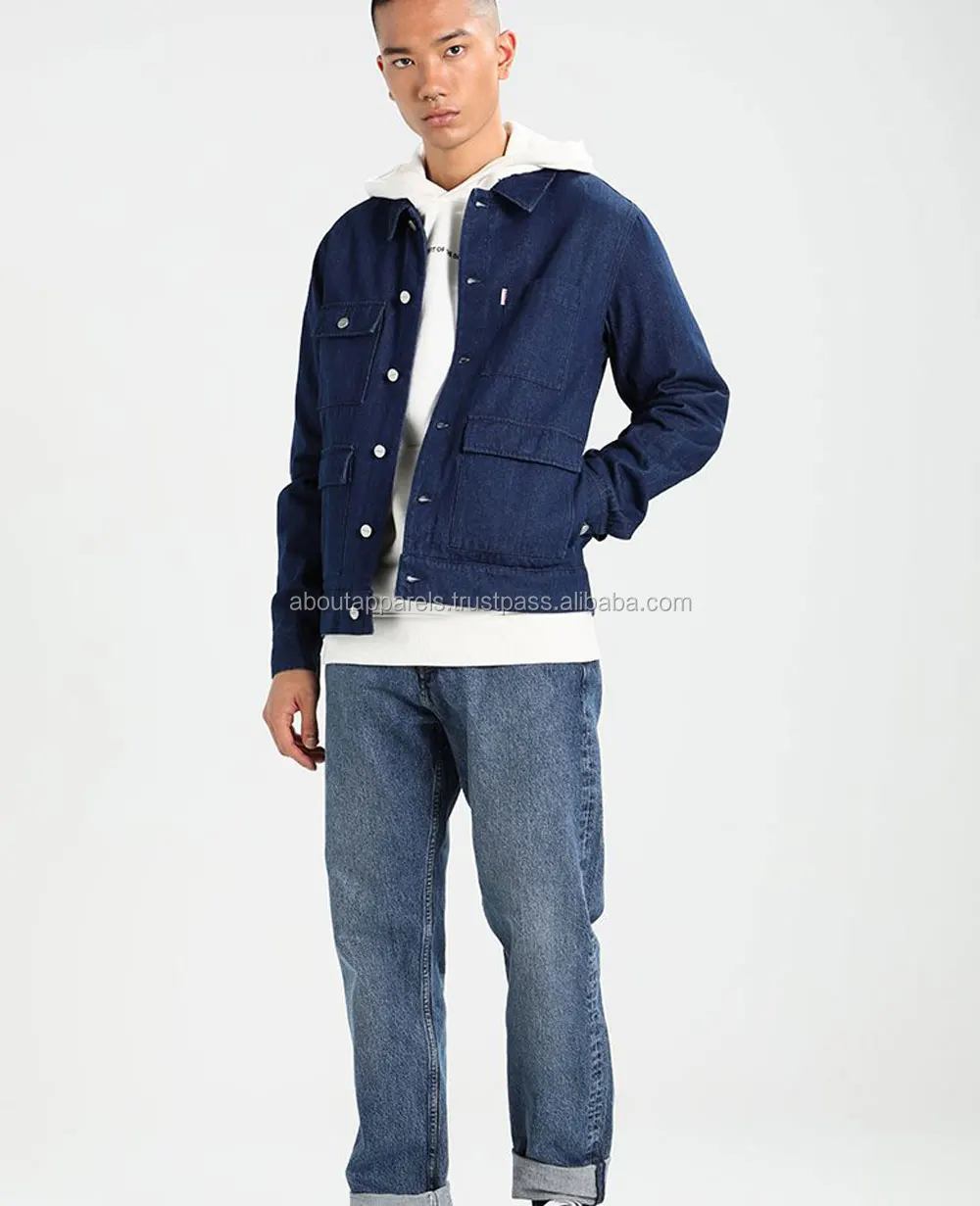 mens dark blue jean jacket