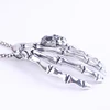 Alloy Metal Hand-Skeleton Skull Pendant Silver Tone Metal Stainless Steel Party Charms Custom Logo Vintage Antique Necklace