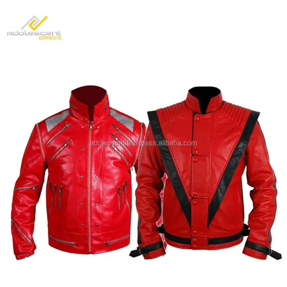 MJ Beat It Michael Jackson Thriller Rouge Veste en cuir-expédition rapide MJ Beat It Michael Jackson Thriller Rouge Veste en cuir-expédition rapide