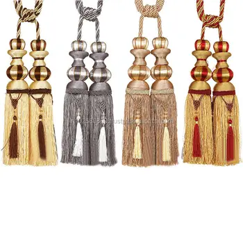 Pair Of Tassel Curtain Rope Tiebacks Luxury Ball Binding Tie Back
