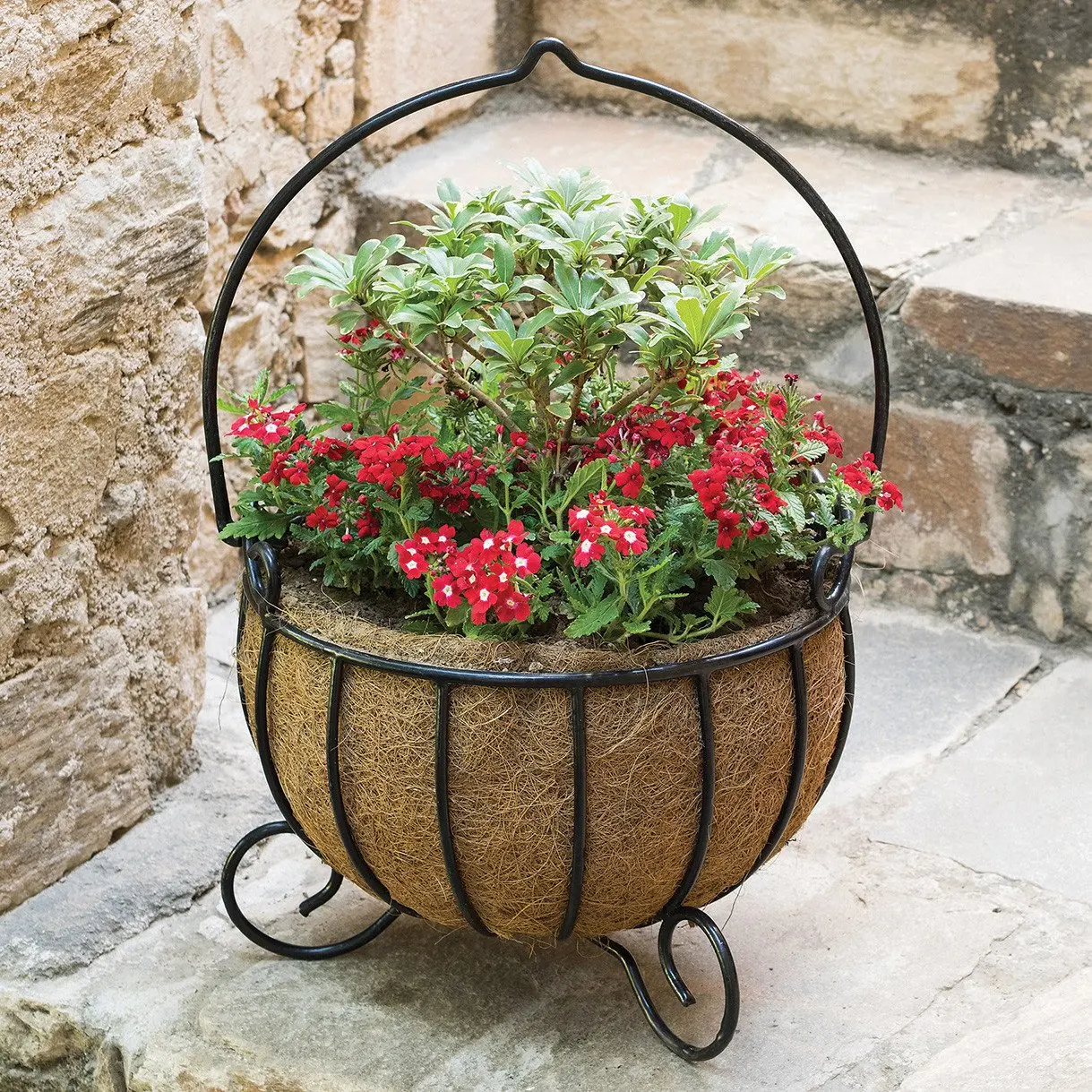 Wire Hanging Basket With Coco Liner Stylish Storage Wire Basket Home