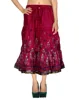 Floral Printed Crushed Crinkled Calf Length Womens Long Hippie Boho Cotton Skirt