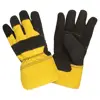 yellow color cow split leather industrial used safety working gloves