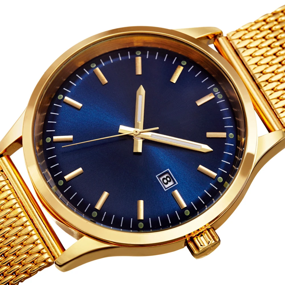 HB Stainless steel watches men Custom Black & White Dial Full metal Men Luxury Brand Boss Chronograph Watch