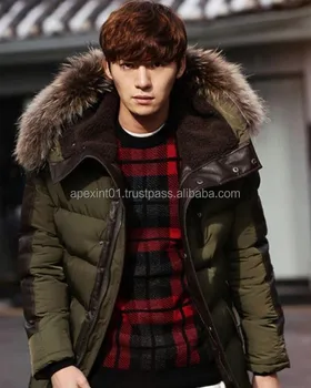 army green winter jacket with fur hood