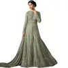 Indian Designer Traditional Green Color Net Anarkali Embroidery Partywear Dress Salwar Kameez
