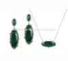 925 sterling silver earrings pendant jewelry set studded with malachite green gemstone jewelry set