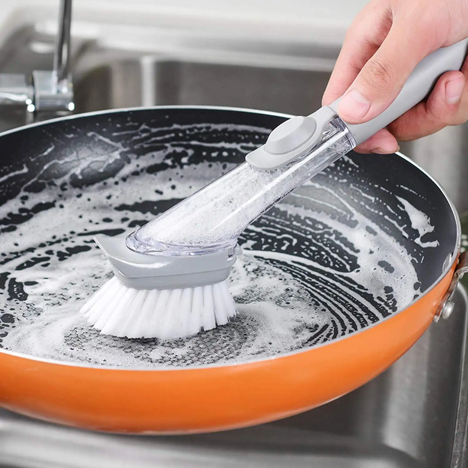 Soap Dispensing Dish Brush Cleaning Scrubber Cleaning Tool Perfect Replacement Brushes For