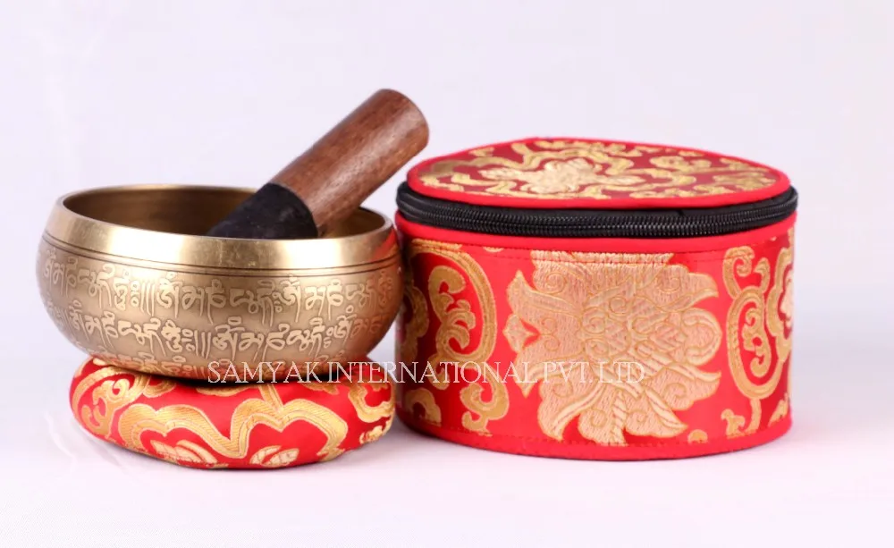 Nepal Handmade Tibetan Singing Bowl Antique Mantra Carved For