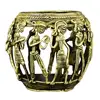 Circular pen holder handmade artefact designer bronze metal sculpture pen stand