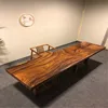 South American black walnut solid wood dining tables top blue transparent river resin rectangular wood epoxy resin table
