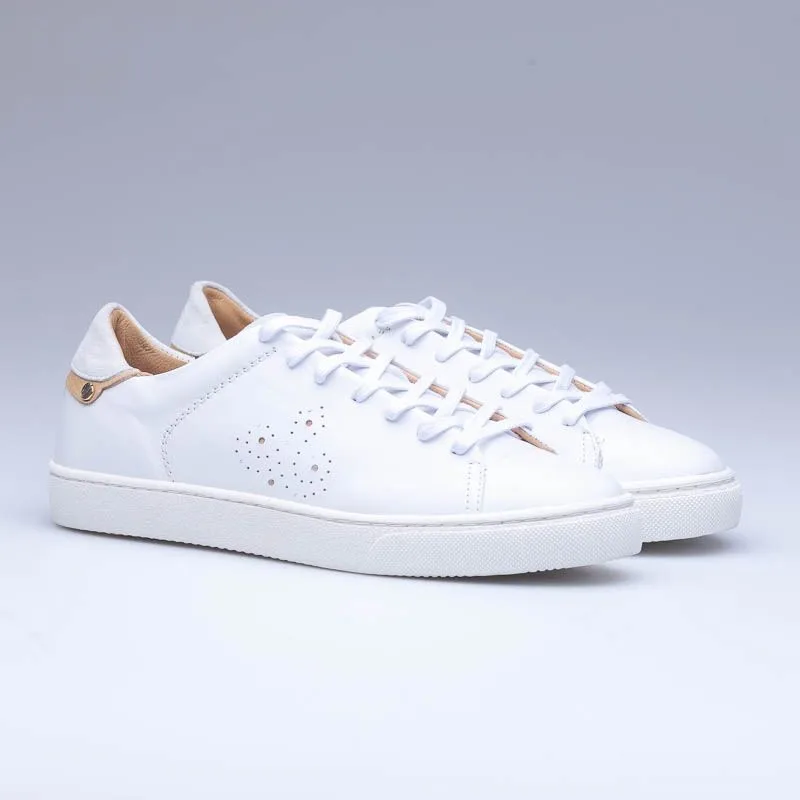 Men's Luxury Genuine Calfskin Leather Italian Fashion White Sneakers