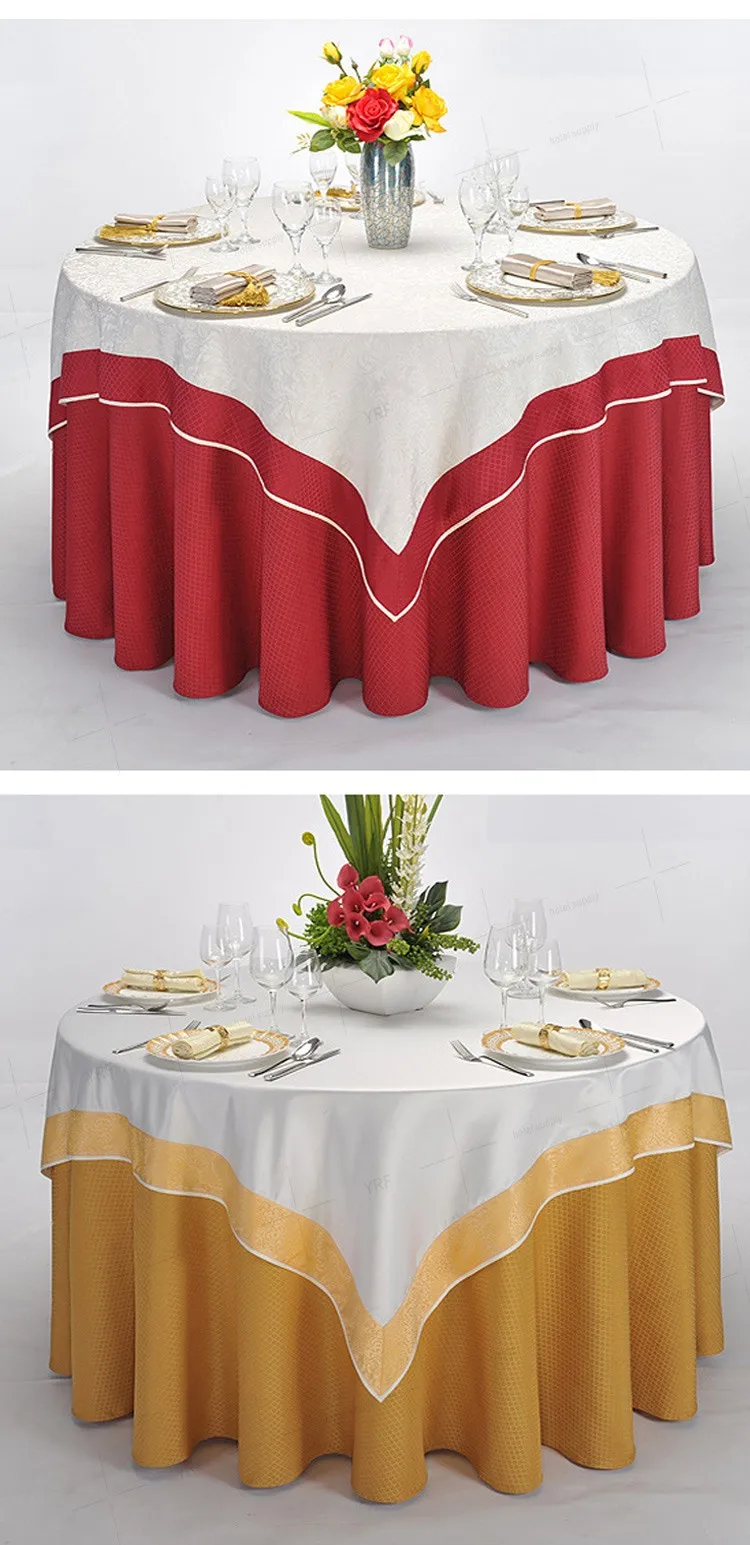 Yrf Gold Embroidery Linen Table Cloth On Mesh With Popular Border Buy