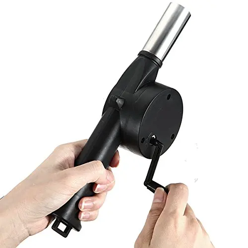 Outdoor Cooking Fan Air Blower for BBQ Fire Bellows Hand Crank Powered small fan air blower bbq fan fire bellows hand blower by Randall Elliott