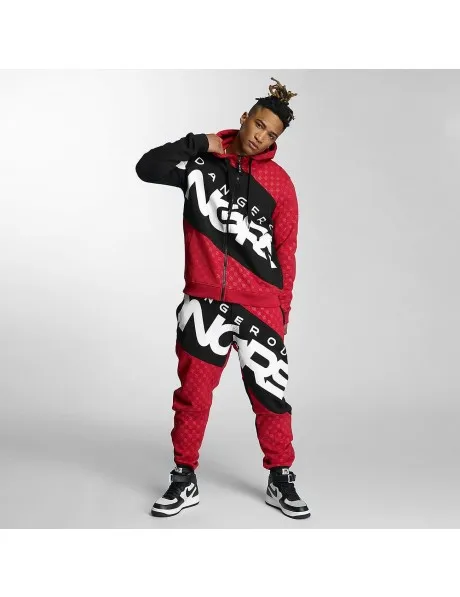 red jogging suit mens