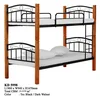 Antique Wooden Metal Domica KD-5998 Solid Wood Double Decker Bunk Bed Malaysia