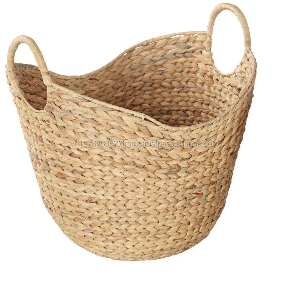 Natural Water Hyacinth Laundry Bags And Baskets With Two Handles - Buy ...