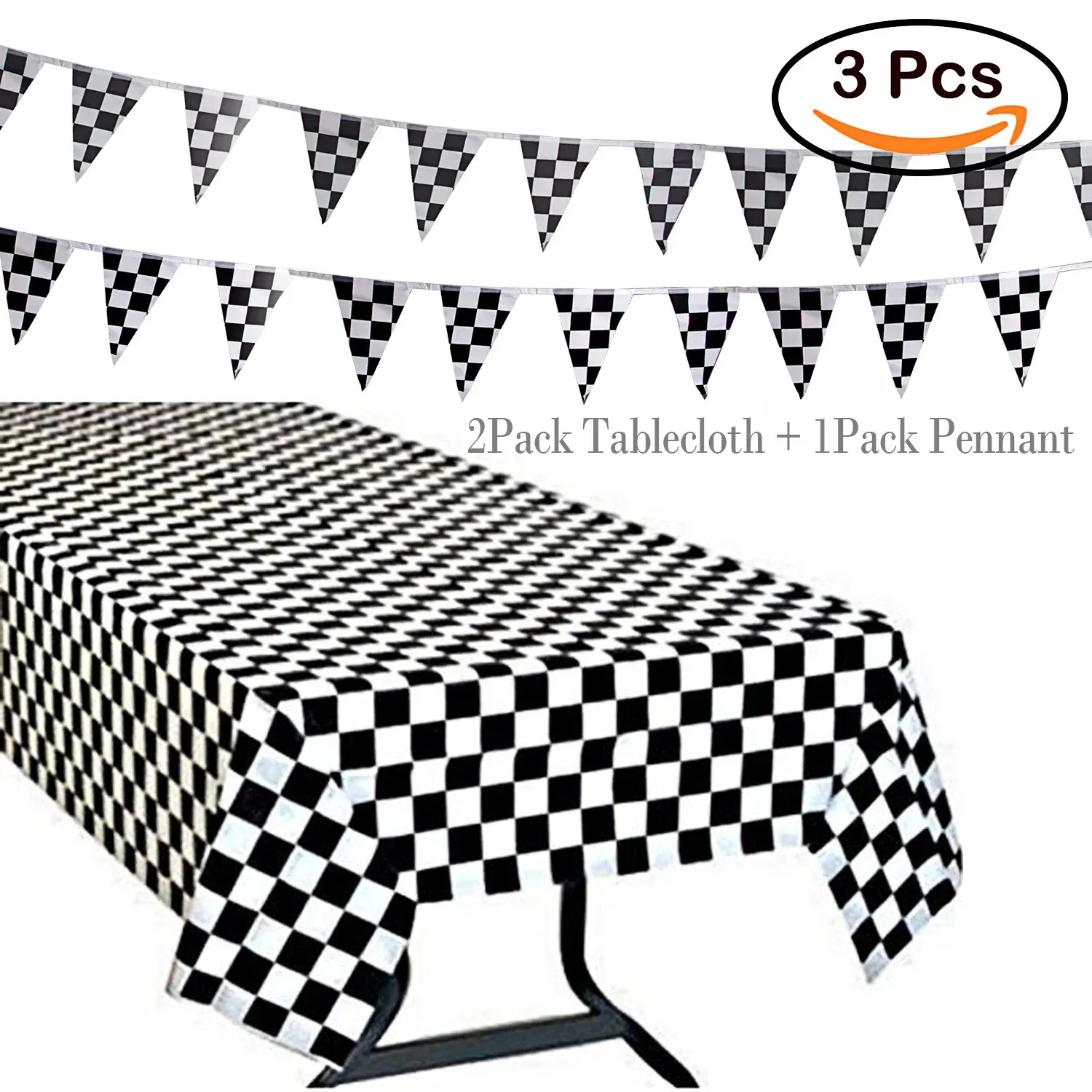 Checkered Plastic Tablecloth Find Get Quotations R Horse 3pack Plastic Banquet Disposable Black White Checkered Tablecover Party Favor 2