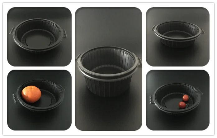 微波炉安全的黑色PP一次性塑料汤碗