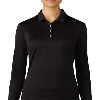 Breathable Comfortable Black Polo T Shirt Long Sleeve Customized