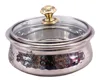 Indian art villa stainless steel hammered serving dish handi pot