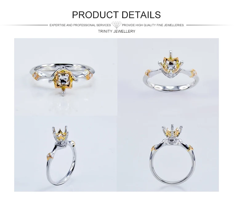Hongkong Wholesale Custom Design Jewelry 18 Carat Yellow Gold Engagement Ring For Women