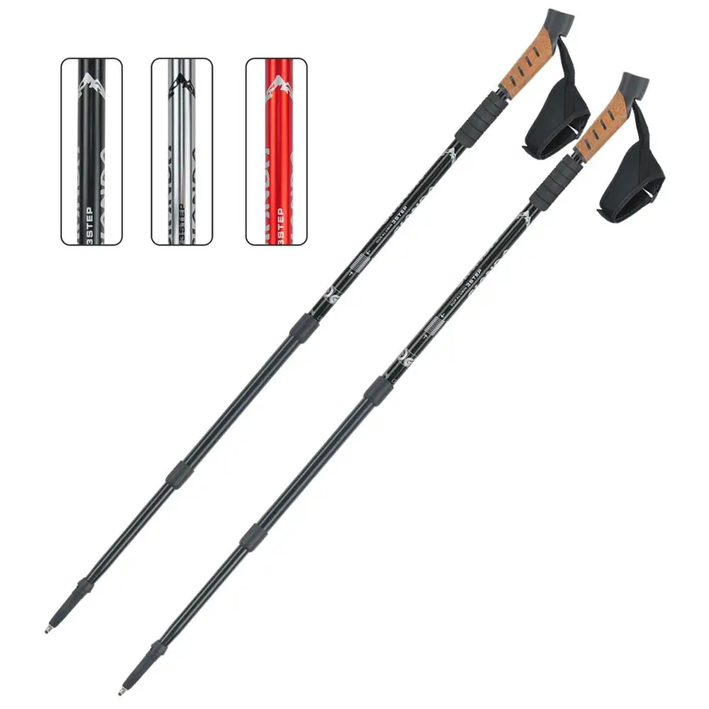Aluminum Telescopic Outdoor Trekking Pole Cork Handle Nordic Walking