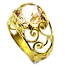 Unique 925 Sterling Silver Crystal Gold Plated Overlay Jewelry Handmade Ring