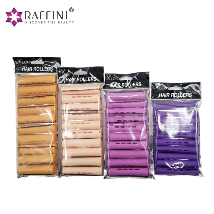 Plastic cold wave rods hair rollers with rubber band
