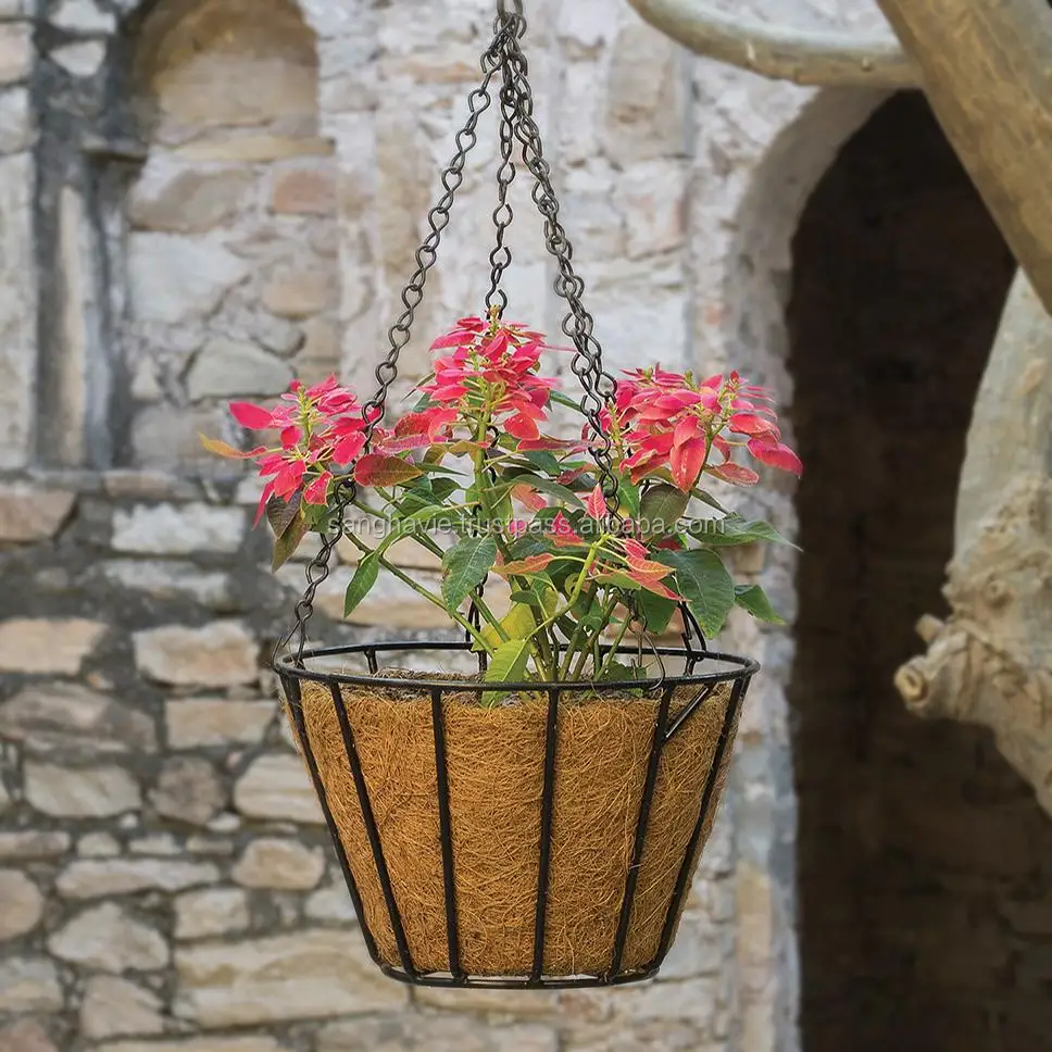 Iron Hanging Basket With Coco Liner Buy Iron Hanging Basket With Coco