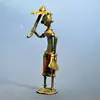 Tribal Lady with Umbrella - Dhokra Artifacts - Bronze Bell Metal Sculpture from India