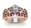 Fine Jewelry GIA Certified 2.80 Ct Natural Genuine Solitaire With Accents Diamonds And Ruby 14 K Rose Solid Gold Engagement Ring
