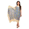 Indian hand block floral printed scarf soft cotton sarong women beach wear bikini cover ups wholesale