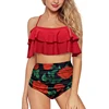 Manufacturer 2019 Popular Red Hot Two Pieces Beachwear Bottom Print Ladies Bikini