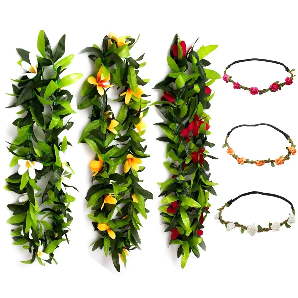Hawaiian Party Supplies Hawaiian Leis with Hawaiian Flower 16pcs Perfect