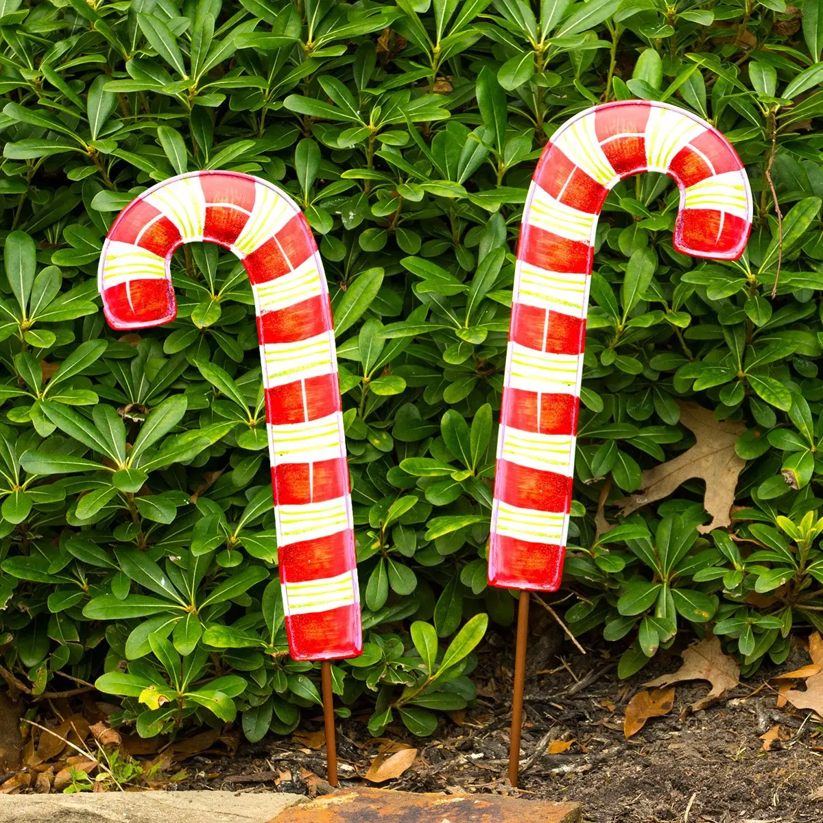 Buy Candy Cane Christmas Yard Stake and Tabletop Decoration (Set of 2 ...