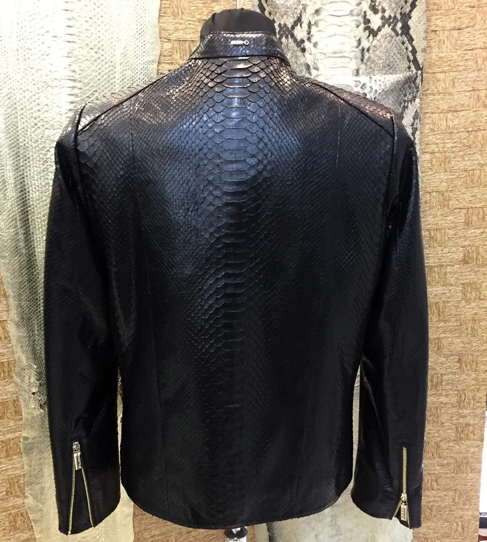 Genuine Python Leather Real Exotic Snake Skin Men's Black Slim Fit ...
