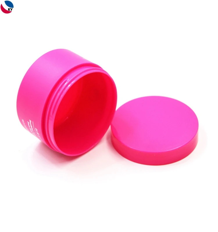 Round Pink Single Wall Cosmetic Cream Pp Jar Thick Wall Plastic Jars