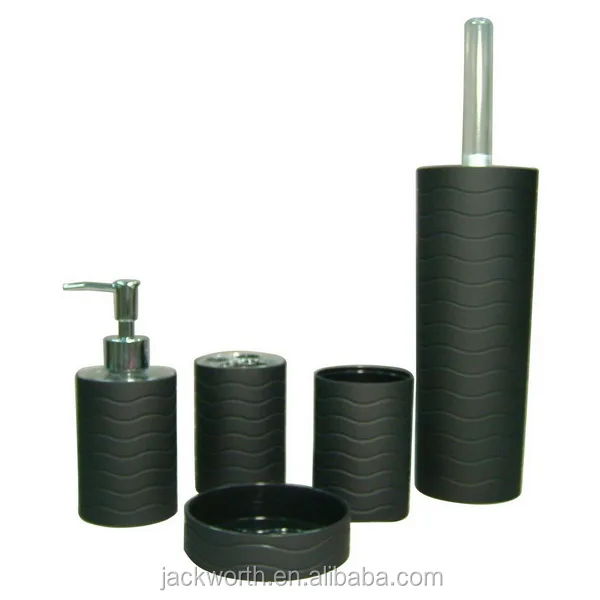 Black Plastic Bathroom Accessories Set Buy Set Of 5 Pcs Black Hotel