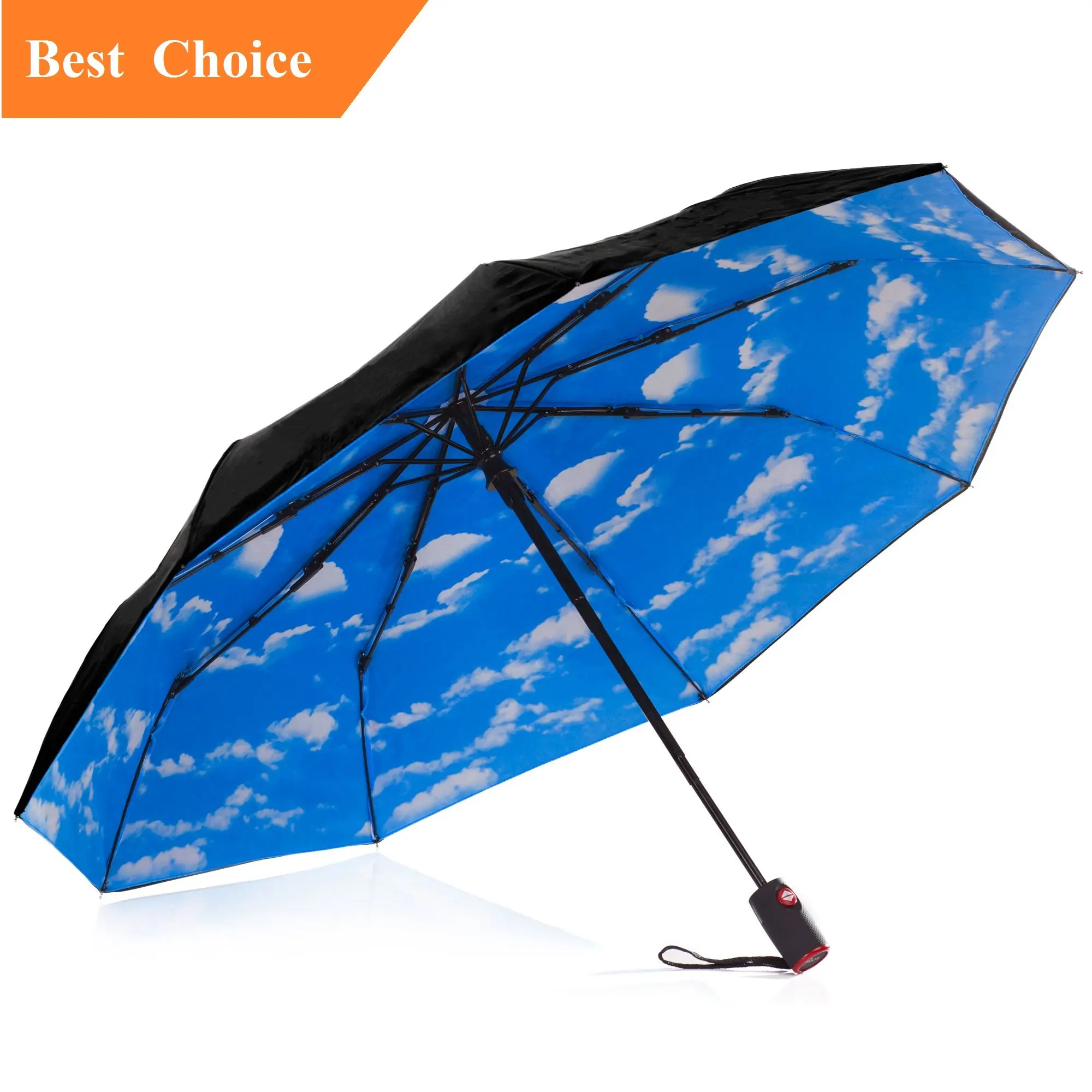 Custom Sunset scenery Compact Travel Windproof Rainproof Foldable Umbrella