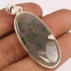 Pure 925 Sterling Silver Delicate Pendant Natural MOSS AGATE Oval Gems ! Trader
