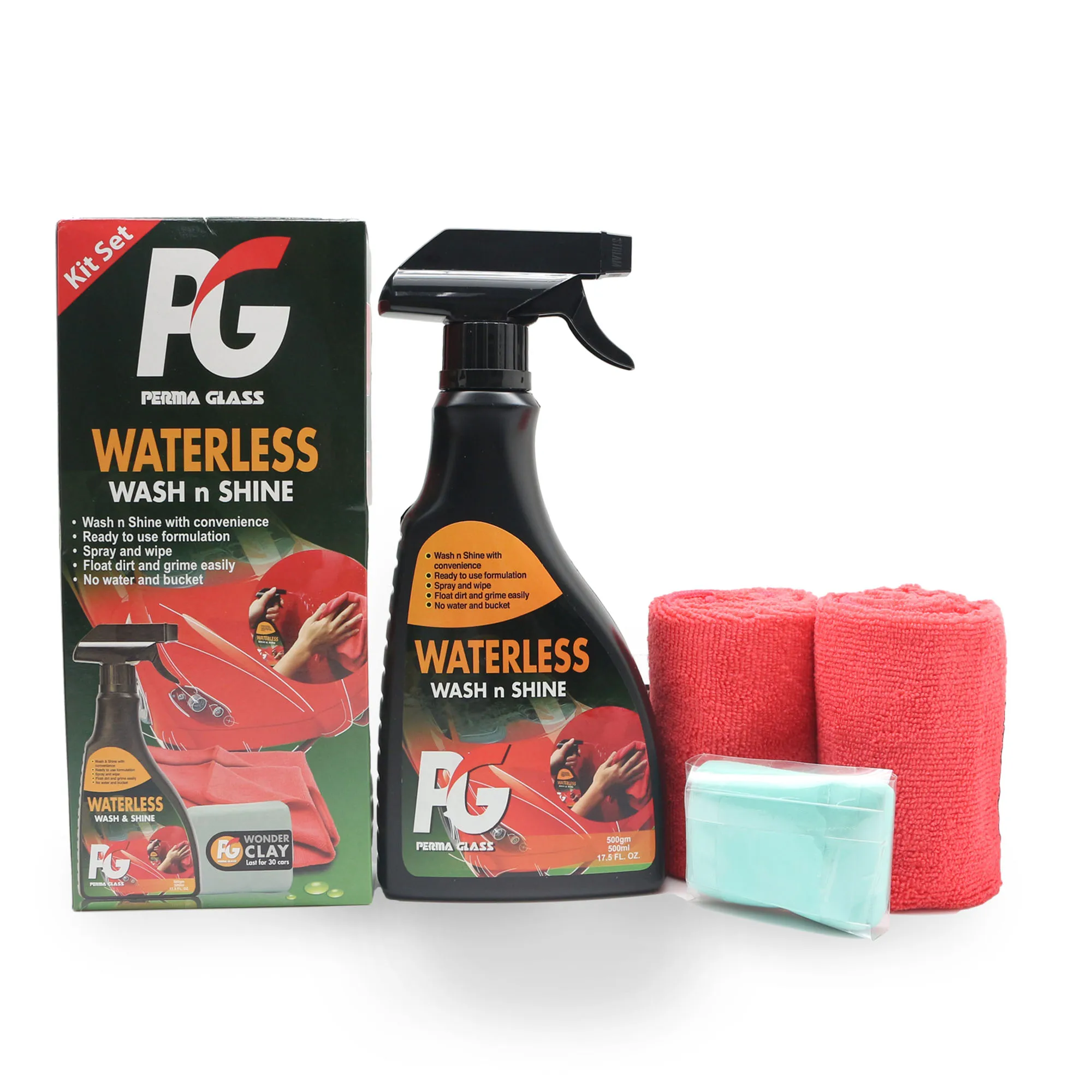Pg Perma Glass Waterless Wash N Shine (full Kit) Buy Clay Bar