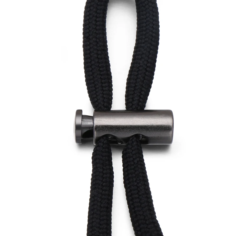 Custom Black 2 Hole Drawstring Metal Cord Lock Stopper For Clothing