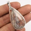 Pure 925 Sterling Silver Gorgeous Pendant Natural CRAZY LACE AGATE Pear Gemstone